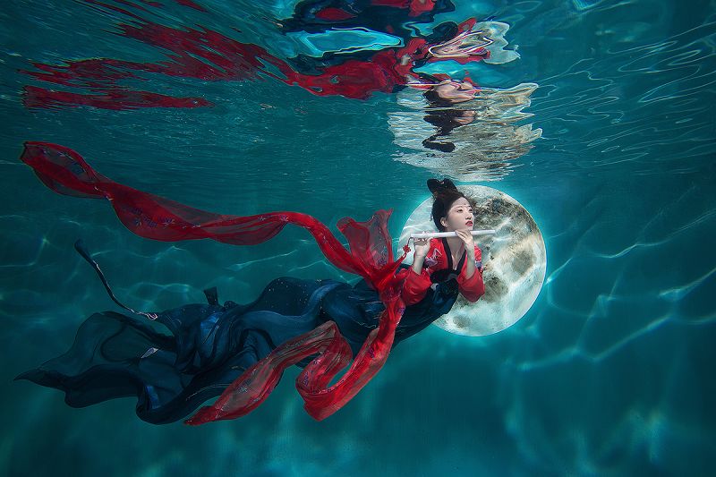 水下摄影唯美嫦娥作品欣赏