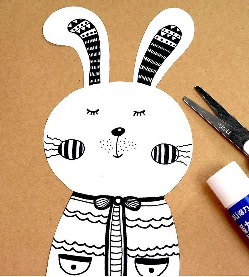 小兔子儿童美术作品