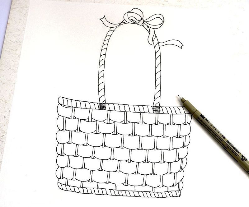 篮子里的草莓绘画教程