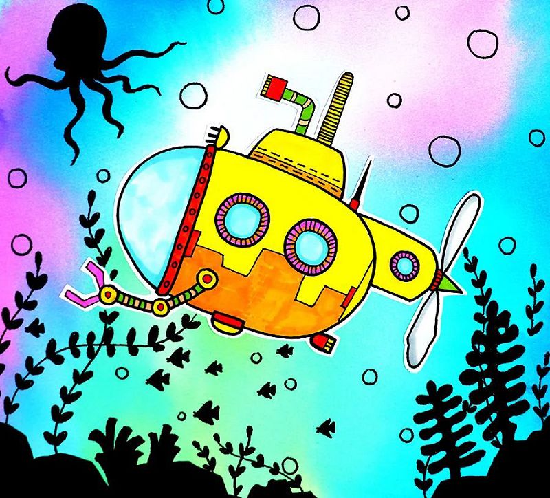 潜艇儿童画
